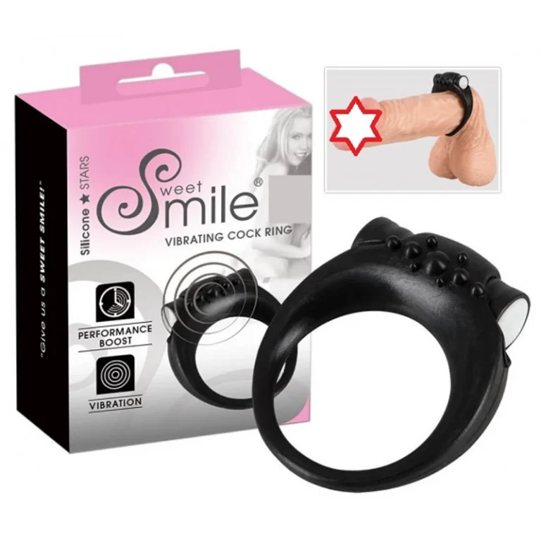 SMILE STAYER - VIBRÁCIÓS PÉNISZGYŰRŰ (FEKETE)