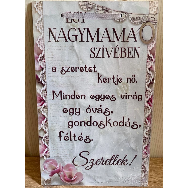 Dísztábla kicsi - Egy nagymama szív