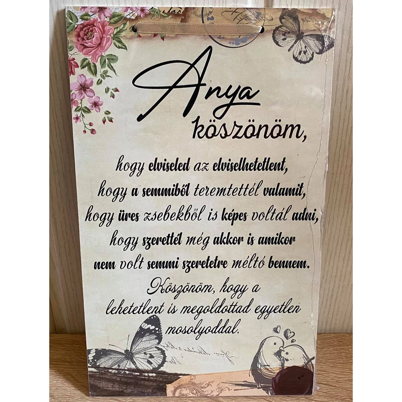 Dísztábla kicsi - Anya köszönöm