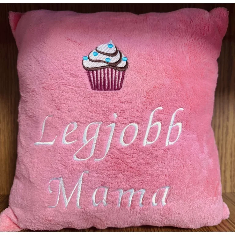 Hímzett párna - Legjobb mama muffin