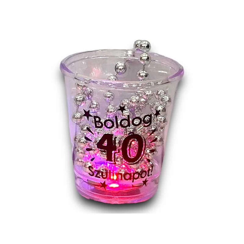Felespohár ledes, nyakba akasztható - Boldog 40. szülinapot