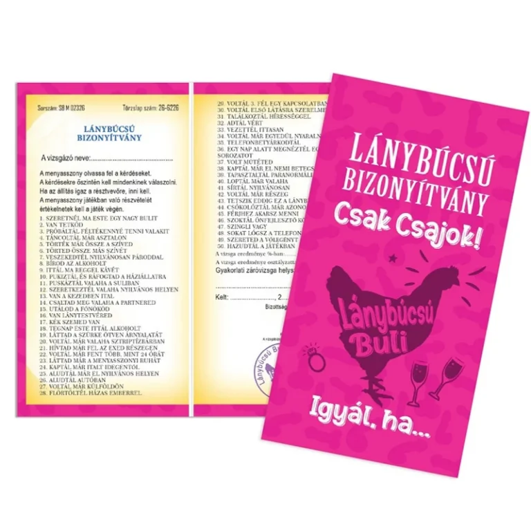 Bizonyítvány - Lánybúcsú csak csajok