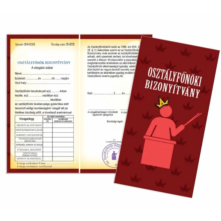 Bizonyítvány - Osztályfönök