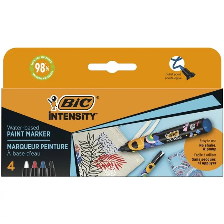 Dekormarker készlet, 1,5 - 2,3 mm, BIC "Paint marker", 4 különböző élénk szín