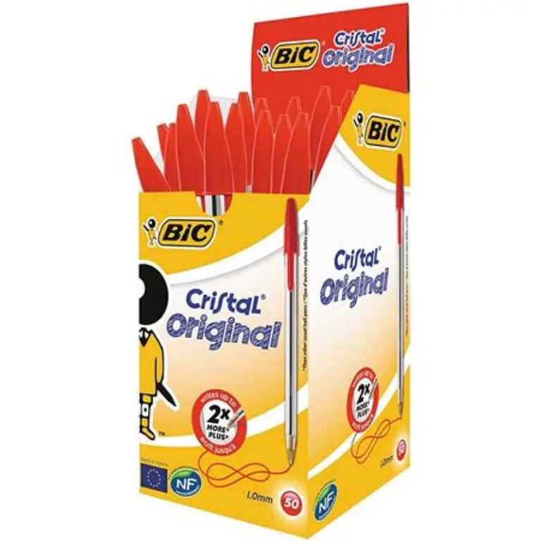 Golyóstoll, 0,32 mm, kupakos, BIC "Cristal Original", piros