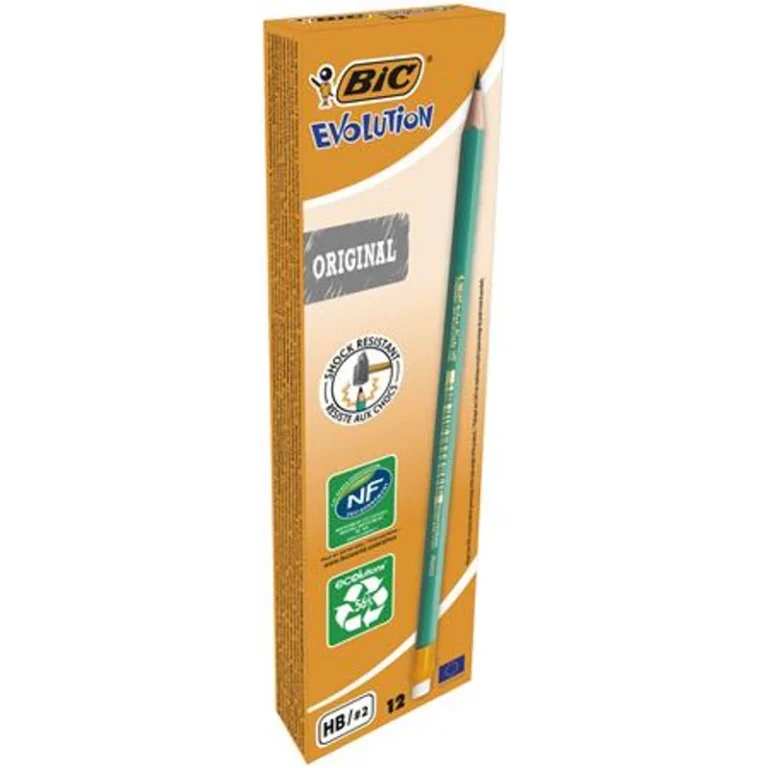 Grafitceruza radírral, HB, hatszögletű, BIC "Evolution Original"