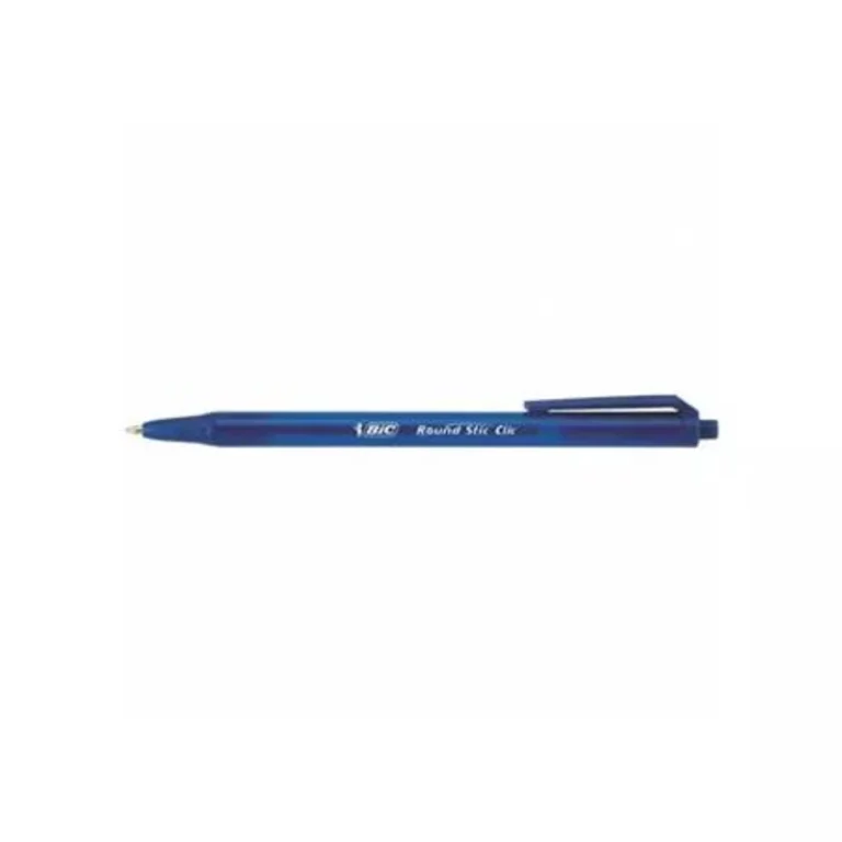 Golyóstoll, 0,32 mm, nyomógombos, BIC "Round Stic Clic", kék
