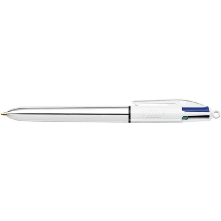 Golyóstoll, 0,32 mm, nyomógombos, négyszínű, BIC "4 Colours Shine"