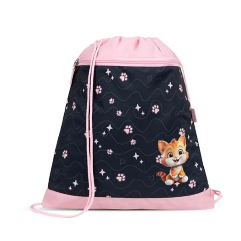 Tornazsák, BELMIL "Cute Kitten", fekete-rózsaszín, cica