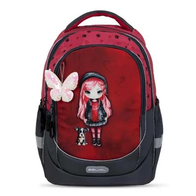 Iskolatáska, cipzáras, BELMIL "Leisure Plus Ladybug Girl", katicalány