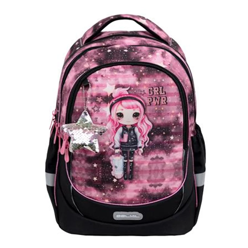 Iskolatáska, cipzáras, BELMIL "Leisure Plus Pink Girl", pink lány