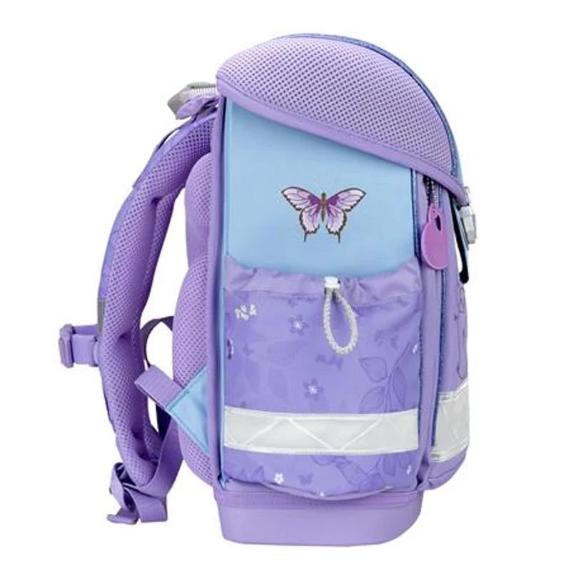 Iskolatáska, fémcsat, BELMIL "Classy Purple Blue Butterfly", pillangó