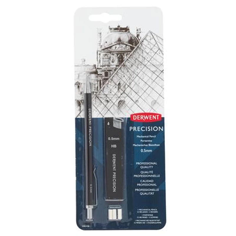 Nyomósirón készlet, 0,5 mm, DERWENT "Precision", HB