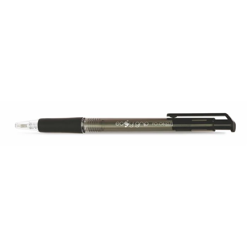 Golyóstoll, 0,4 mm, nyomógombos, FLEXOFFICE "EasyGrip", fekete