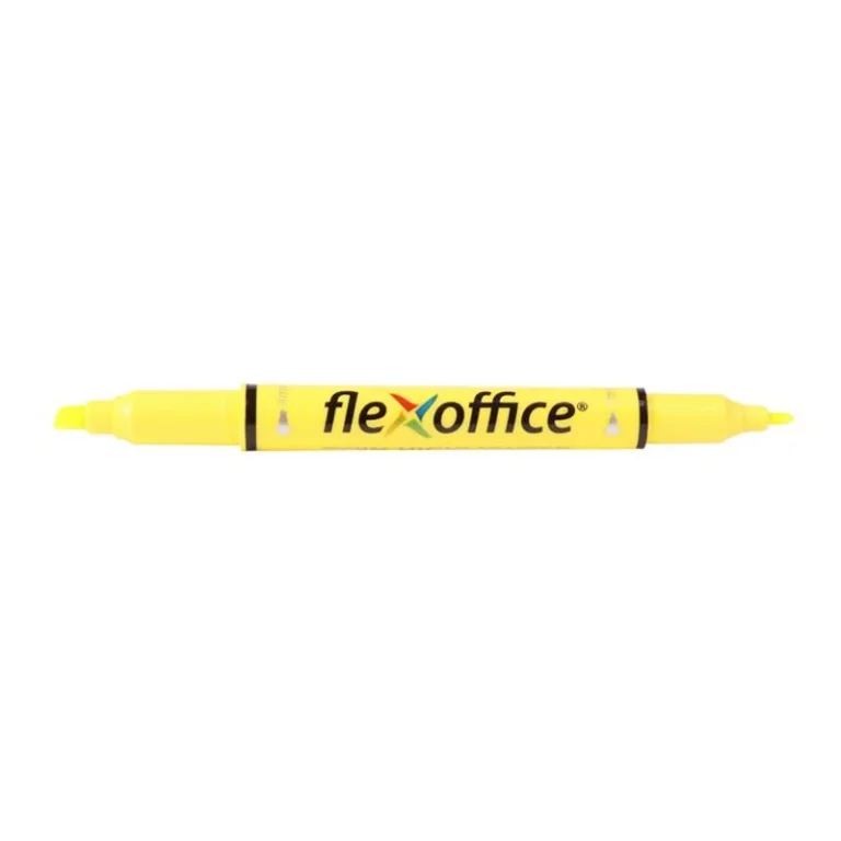 Szövegkiemelő, 1,0 / 4,0 mm, kétvégű, FLEXOFFICE "HL01", sárga
