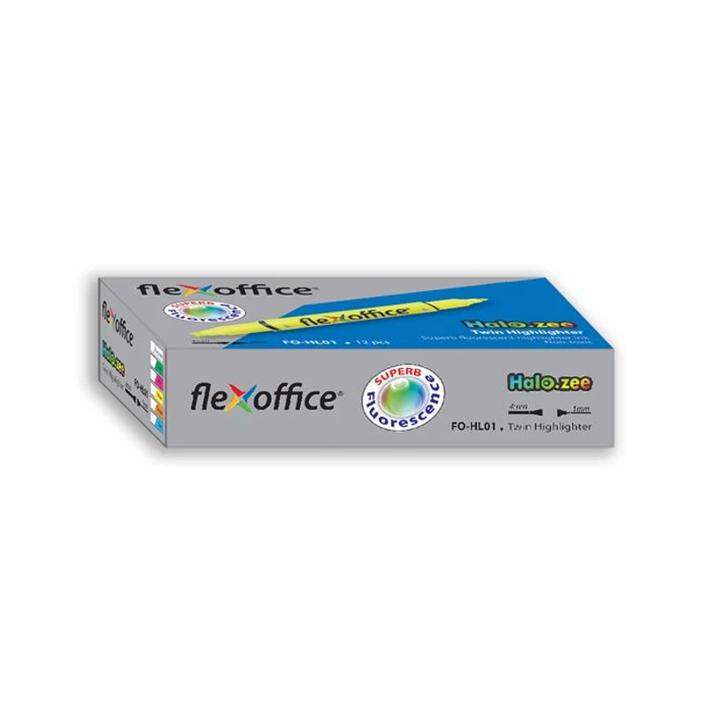Szövegkiemelő, 1,0 / 4,0 mm, kétvégű, FLEXOFFICE "HL01", zöld
