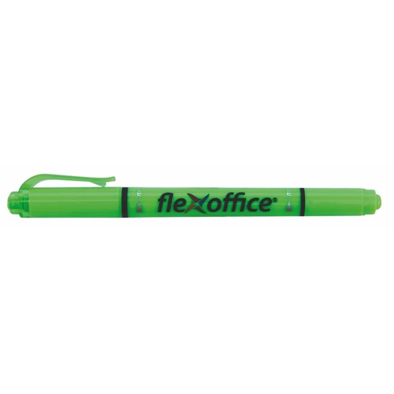 Szövegkiemelő, 1,0 / 4,0 mm, kétvégű, FLEXOFFICE "HL01", zöld