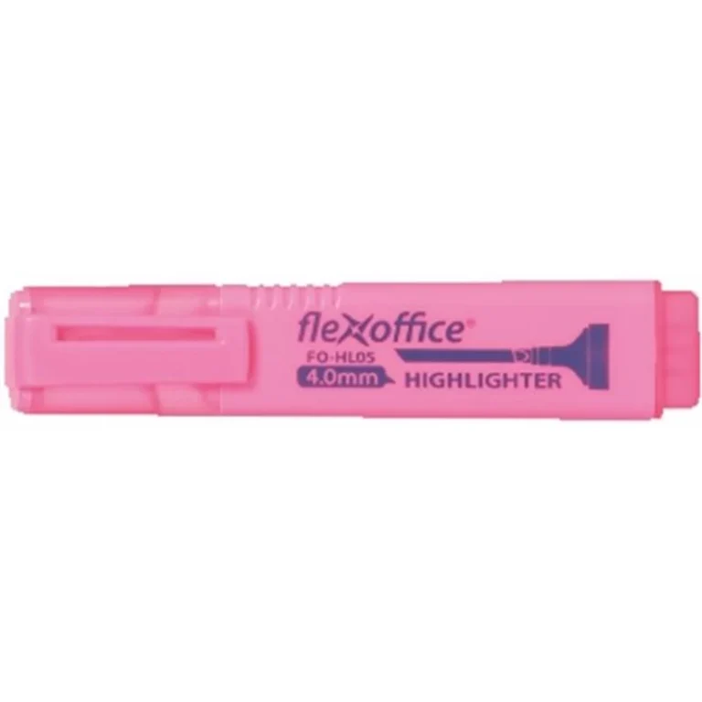 Szövegkiemelő, 1-4 mm, FLEXOFFICE "HL05", rózsaszín