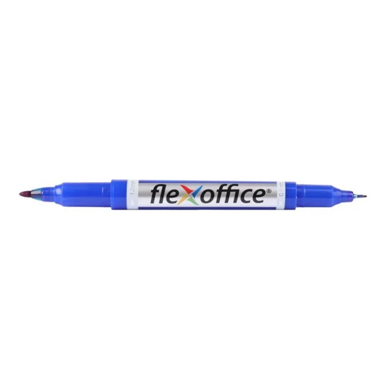 Alkoholos marker, 0,4 / 1,0 mm, kúpos, kétvégű, FLEXOFFICE "PM01", kék