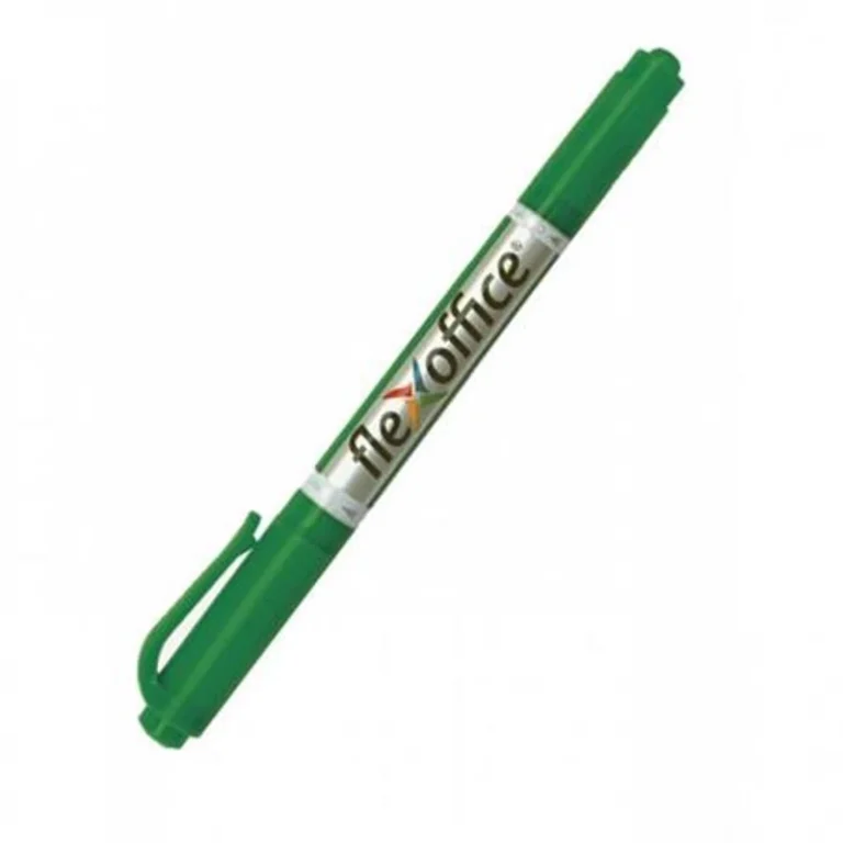 Alkoholos marker, 0,4 / 1,0 mm, kúpos, kétvégű, FLEXOFFICE "PM01", zöld