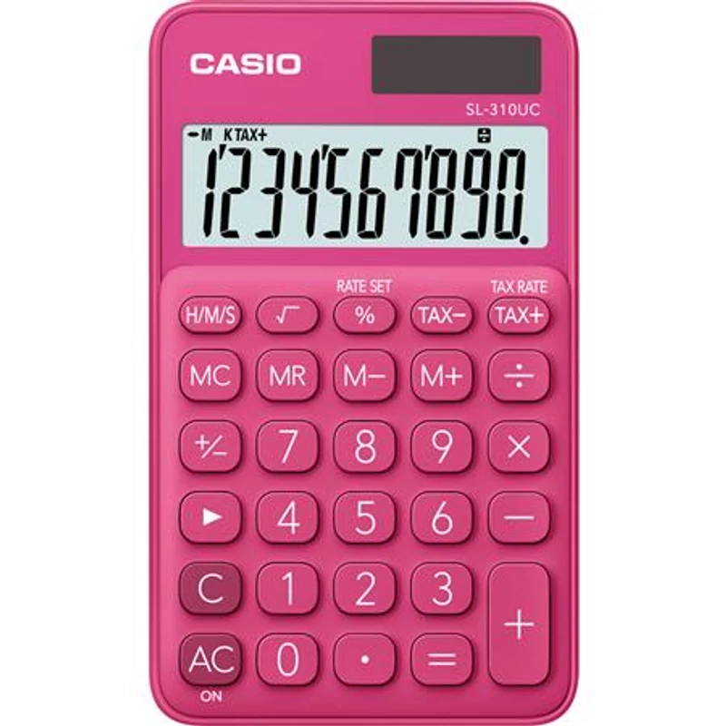 Zsebszámológép, 10 számjegy, CASIO „SL 310”, rózsaszín