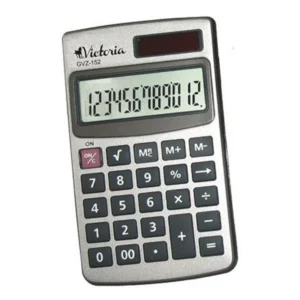 Zsebszámológép, 12 számjegy, fém ház, VICTORIA OFFICE, „GVZ-152”