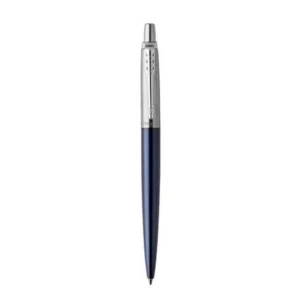 Golyóstoll, 0,7 mm, ezüst színű klip, royal kék tolltest, PARKER, "Royal Jotter", kék