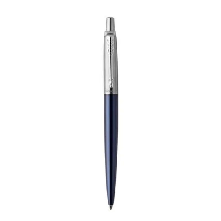 Golyóstoll, 0,7 mm, ezüst színű klip, royal kék tolltest, PARKER, "Royal Jotter", kék