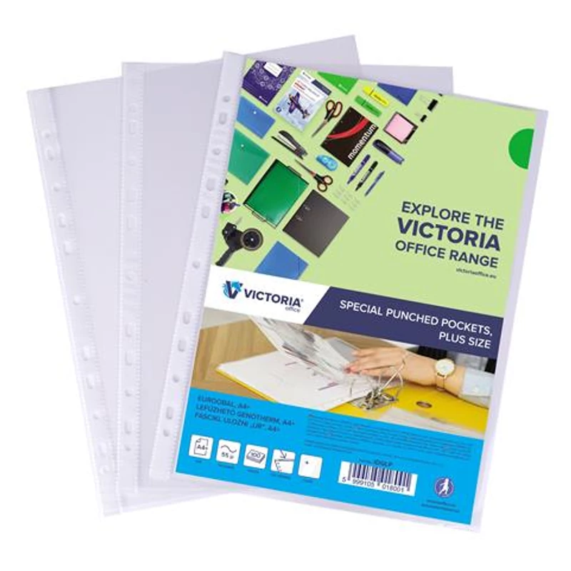 Genotherm, lefűzhető, A4 + , 55 mikron, víztiszta, VICTORIA OFFICE