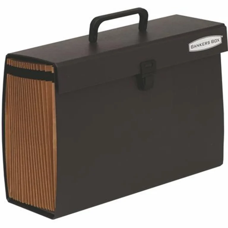 Harmonikatáska, karton, 19 rekeszes, FELLOWES "Bankers Box Handifile", fekete