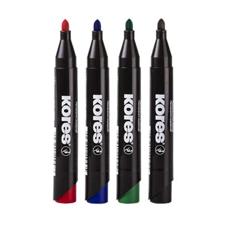 Alkoholos marker, 3-5 mm, kúpos, KORES "K-Marker XP1", 4 különböző szín