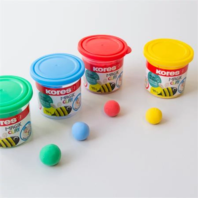 Gyurma,160 g, levegőre száradó, 4 szín, KORES "Magic Clay"