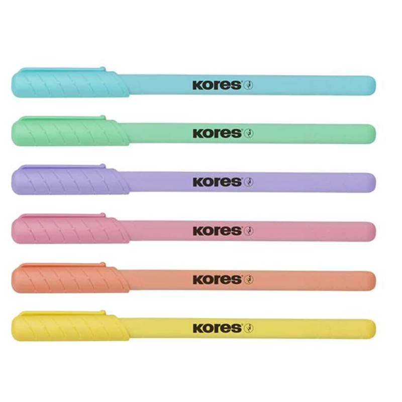 Golyóstoll, 1,0 mm, kupakos, háromszögletű, KORES "KOR-M Pastel", kék,Golyóstoll, 1,0 mm, kupakos, háromszögletű, KORES "KOR-M Pastel", kék