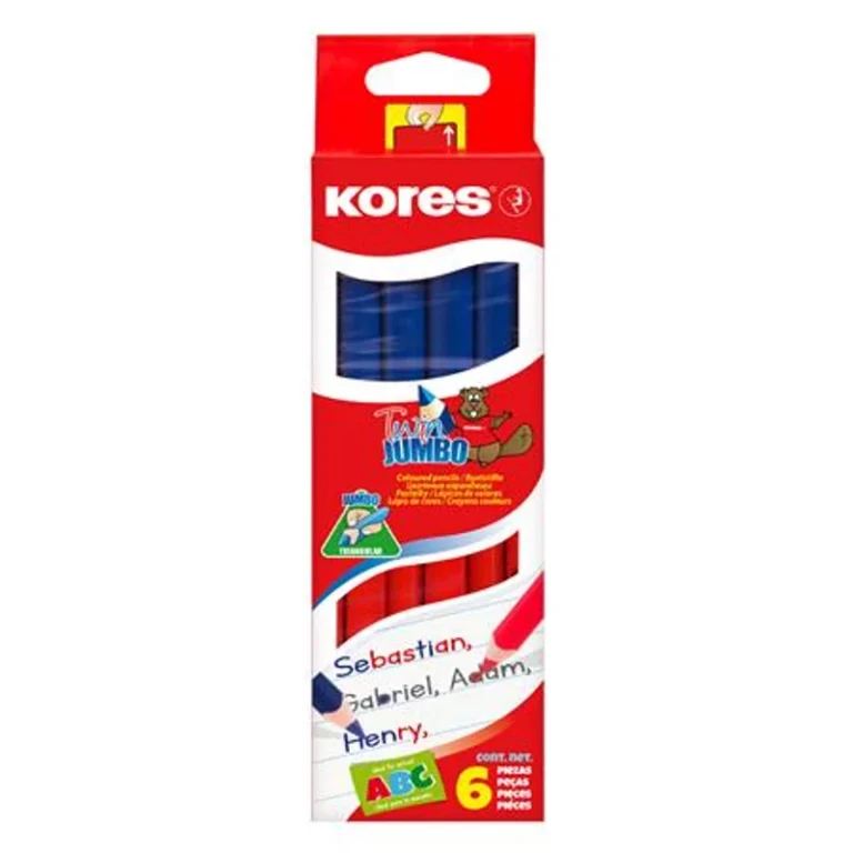 Postairón, háromszögletű, KORES „Twin Jumbo”, piros-kék