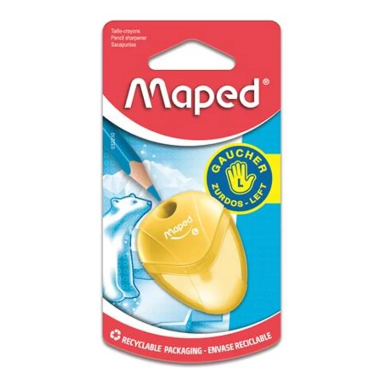 Hegyező, egylyukú, tartályos, balkezes, MAPED "I-Gloo", vegyes színek