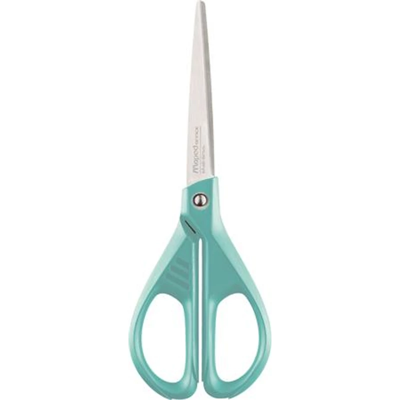 Olló, irodai, 17 cm, MAPED "Essentials Green", türkizkék