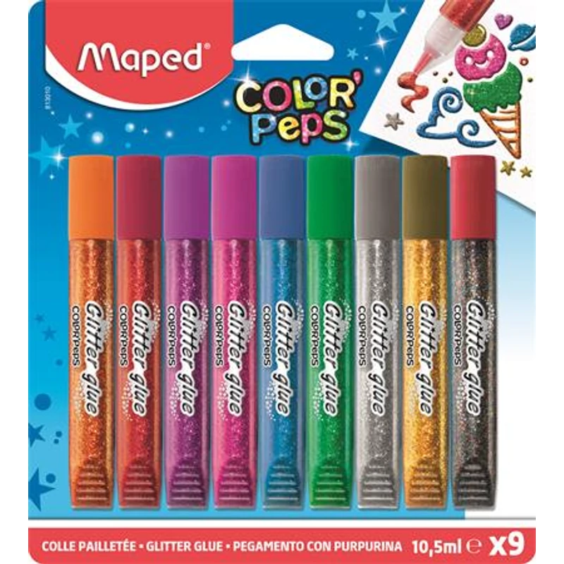 Csillámos ragasztó, MAPED „Color`Peps”, 9 különböző szín