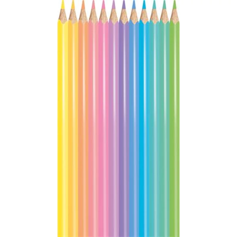 Színes ceruza készlet, háromszögletű, MAPED "Color`Peps Pastel", 12 különböző pasztell szín,Színes ceruza készlet, háromszögletű, MAPED "Color`Peps Pastel", 12 különböző pasztell szín