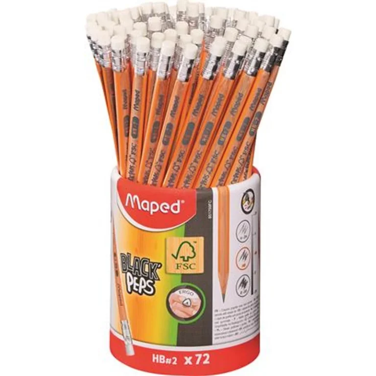 Grafitceruza radírral, ceruzatartó, HB, háromszögletű, MAPED „Black`Peps”