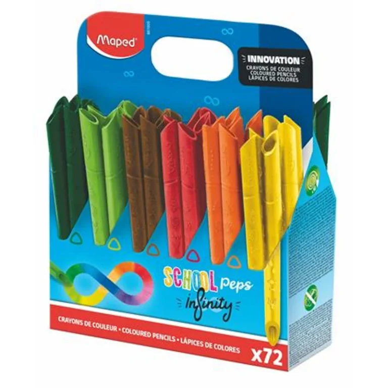 Színes ceruza készlet, ceruzatartó, háromszögletű, MAPED "Color`Peps INFINITY", 72 darabos készlet
