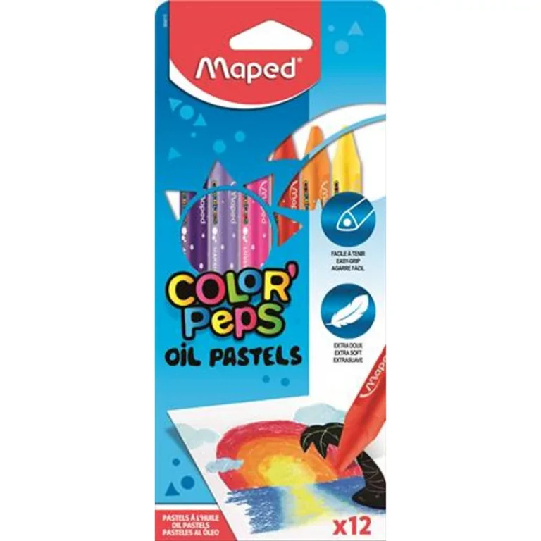 Olajpasztell kréta, MAPED „Color`Peps”, 12 különböző szín