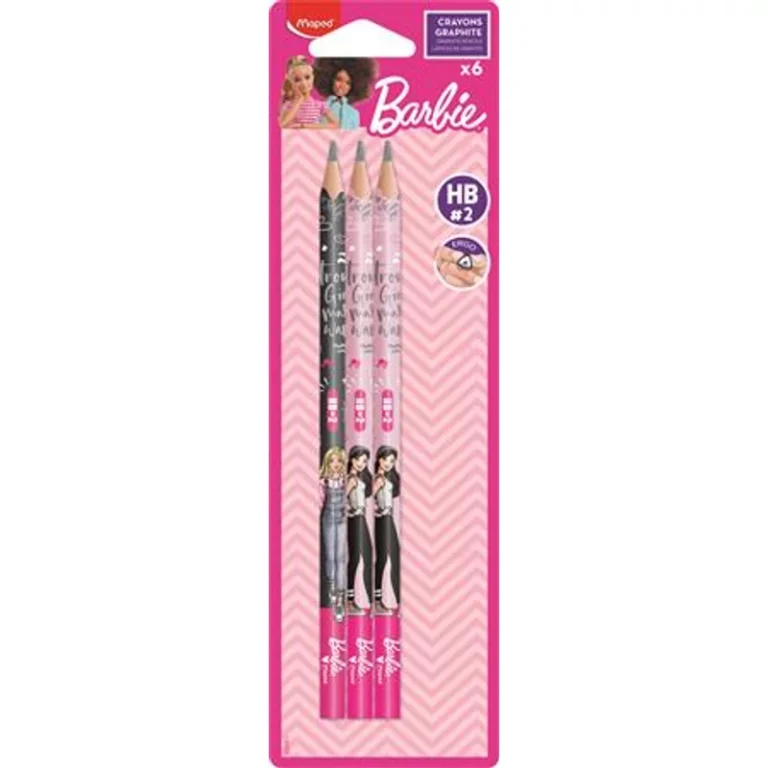 Grafitceruza, HB, háromszögletű, MAPED "Barbie", 6 darab