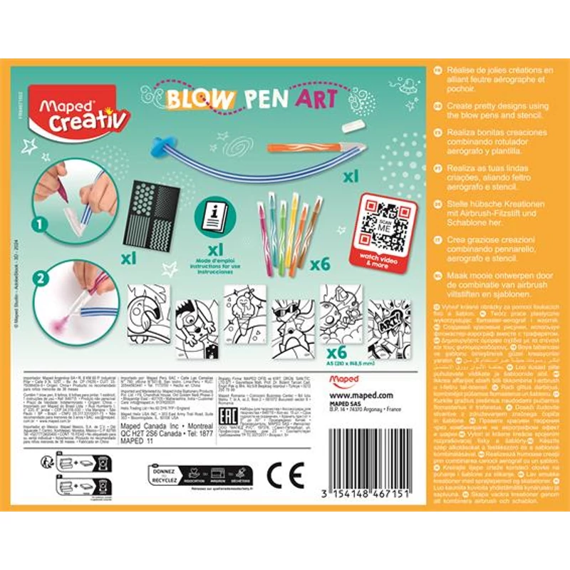 Fújós filctoll készlet, MAPED CREATIV, "Blow pen Art", csíkozás,Fújós filctoll készlet, MAPED CREATIV, "Blow pen Art", csíkozás,Fújós filctoll készlet, MAPED CREATIV, "Blow pen Art", csíkozás,Fújós filctoll készlet, MAPED CREATIV, "Blow pen Art", csíkozás,Fújós filctoll készlet, MAPED CREATIV, "Blow pen Art", csíkozás
