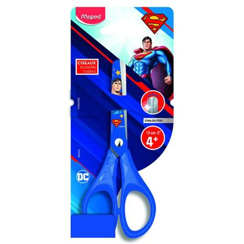 Olló, iskolai, 13 cm, MAPED "Superman"
