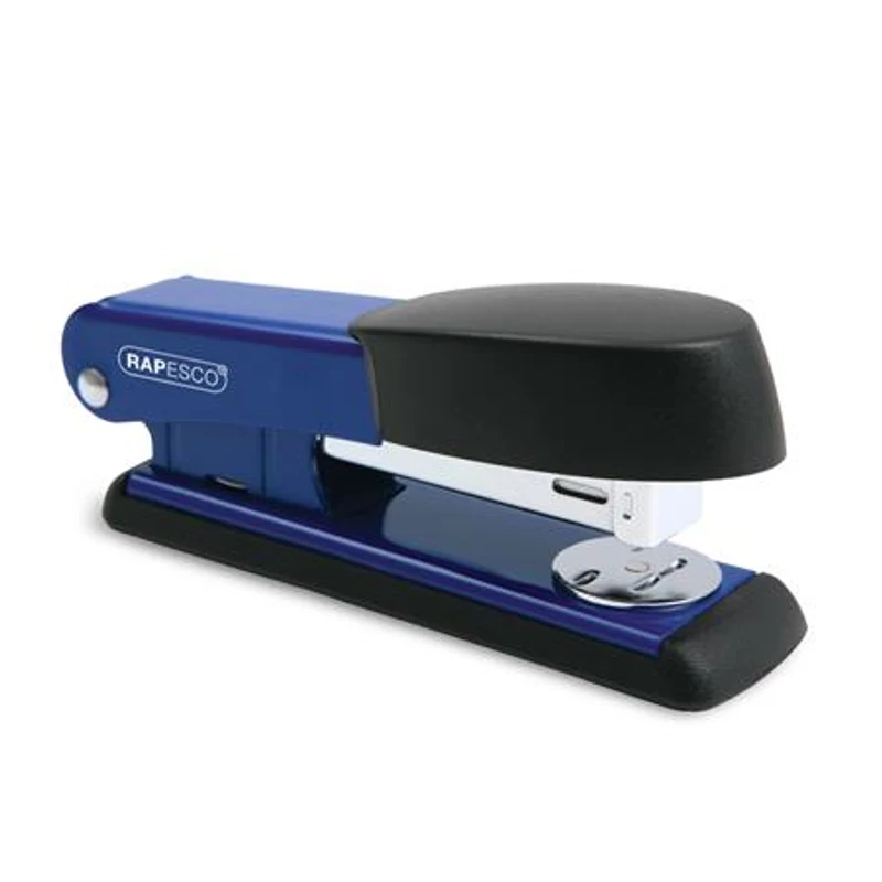 Tűzőgép, 24 / 6, 26 / 6, 25 lap, fém, RAPESCO "Bowfin Half-Strip", kék