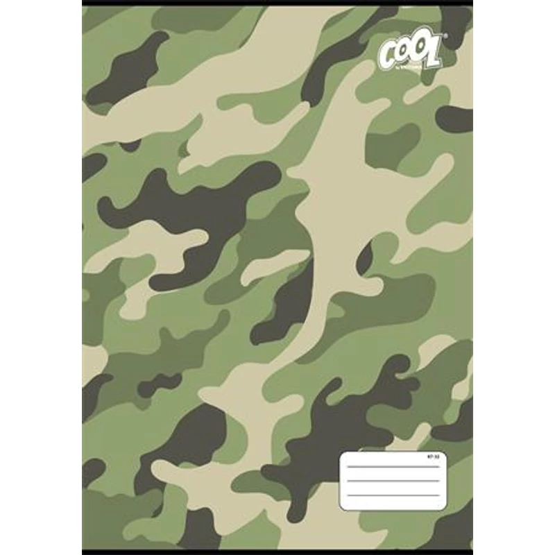 Füzet, tűzött, A4, kockás, 32 lap, COOL BY VICTORIA "Camouflage", "87-32"