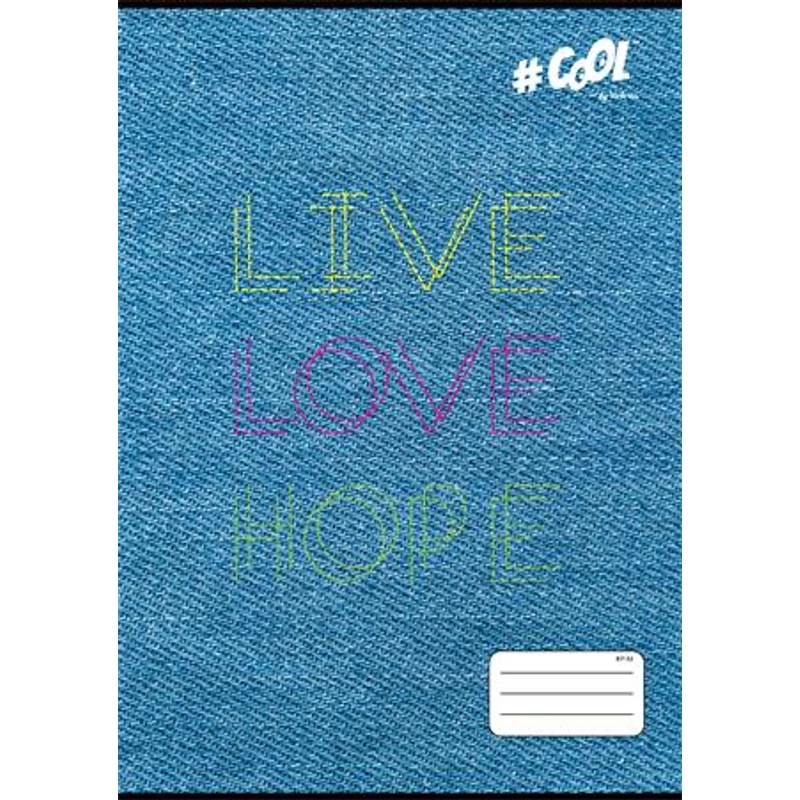 Füzet, tűzött, A4, kockás, 32 lap, COOL BY VICTORIA, "Live-love-hope", "87-32"