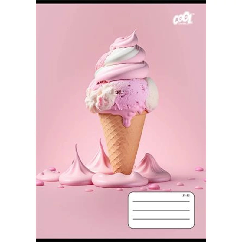 Füzet, tűzött, A5, vonalas, 32 lap, 4-8. osztály, COOL BY VICTORIA "Sweet pink", "21-32"