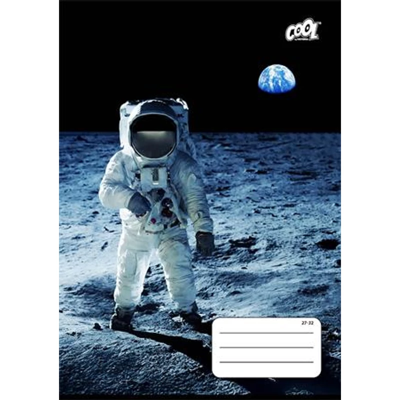 Füzet, tűzött, A5, kockás, 32 lap, COOL BY VICTORIA "Man on the Moon", "27-32"
