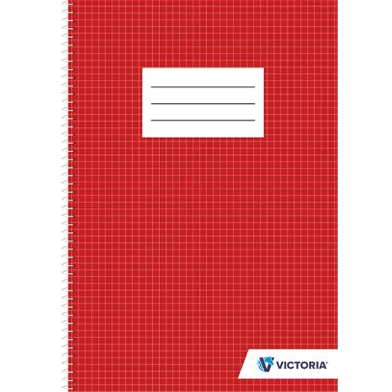 Spirálfüzet, A4, kockás, 70 lap, VICTORIA PAPER